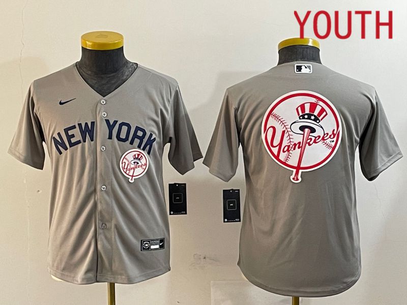 Youth New York Yankees Blank Grey Game 2024 Nike MLB Jersey style 121816->youth mlb jersey->Youth Jersey